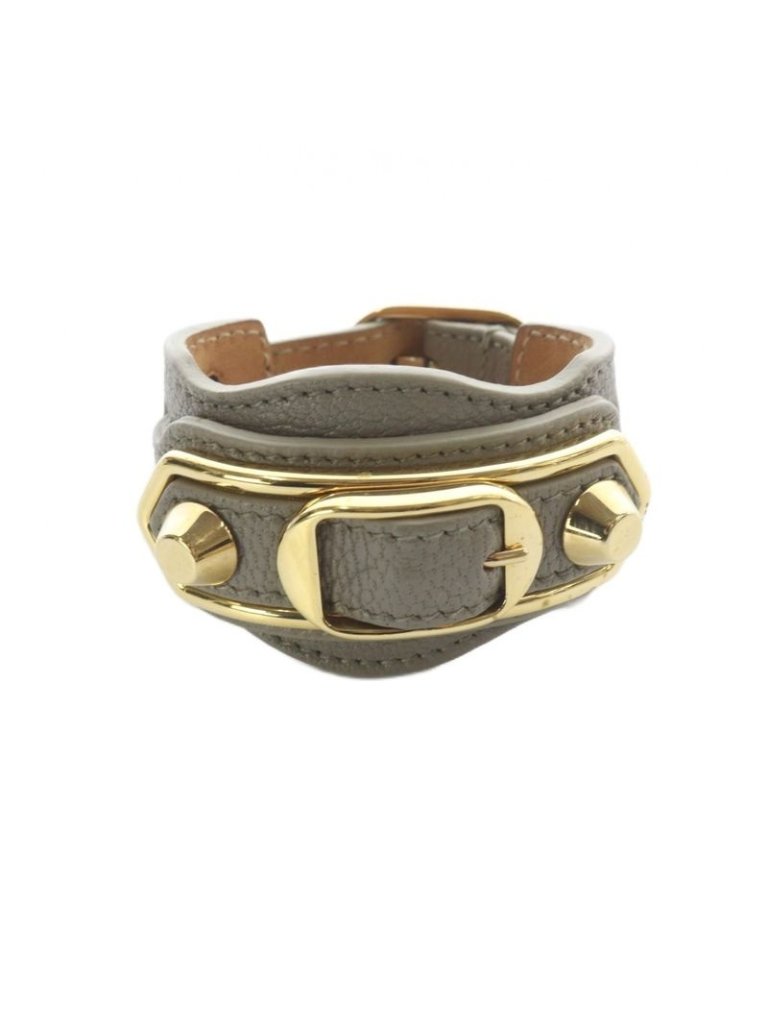 Balenciaga Giant Leather Bracelet Gray